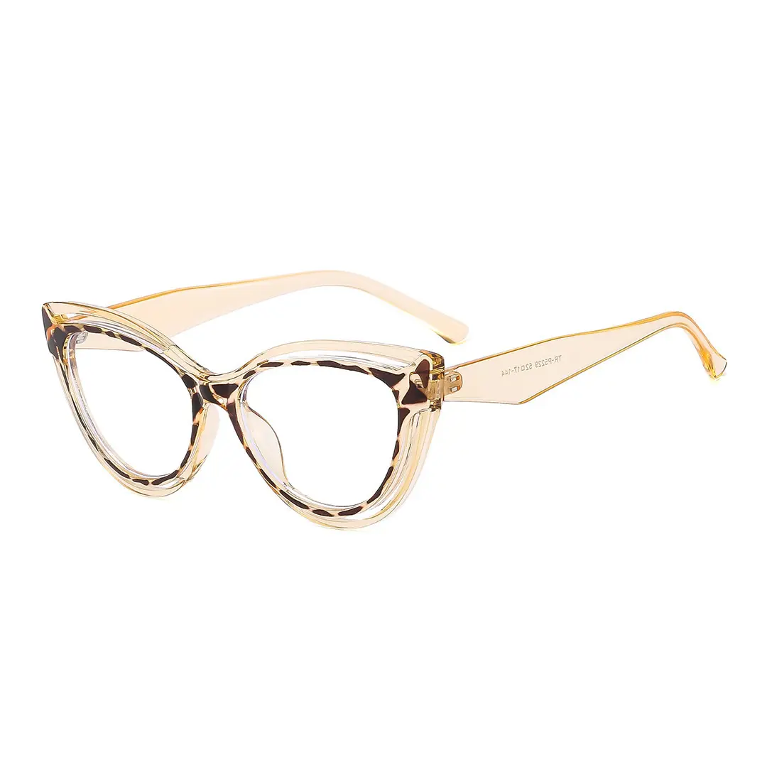 Angle view of Barton vintage cat eye tr90 eyeglasses CR0132408 in yellow