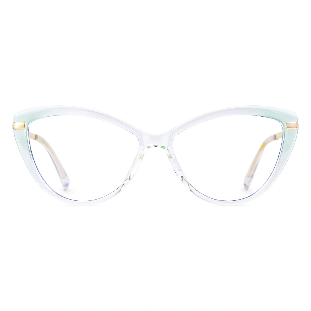 Front view of Koooi cat eye tr90 eyeglasses CR0142309 in clear