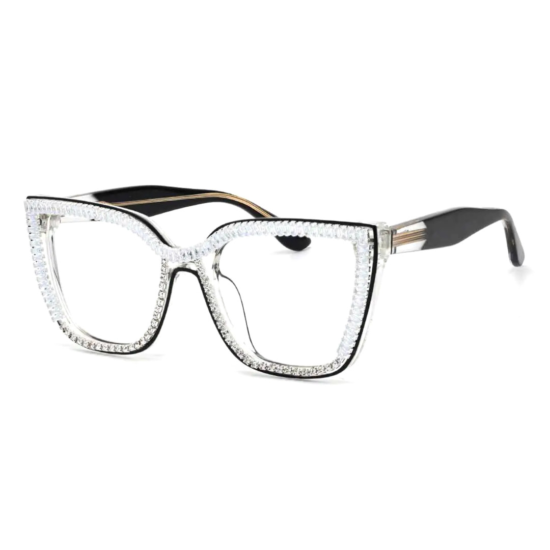 Angle view of Jesse colorful cat-eye tr90 eyeglasses in clear. SPU: CR0142401