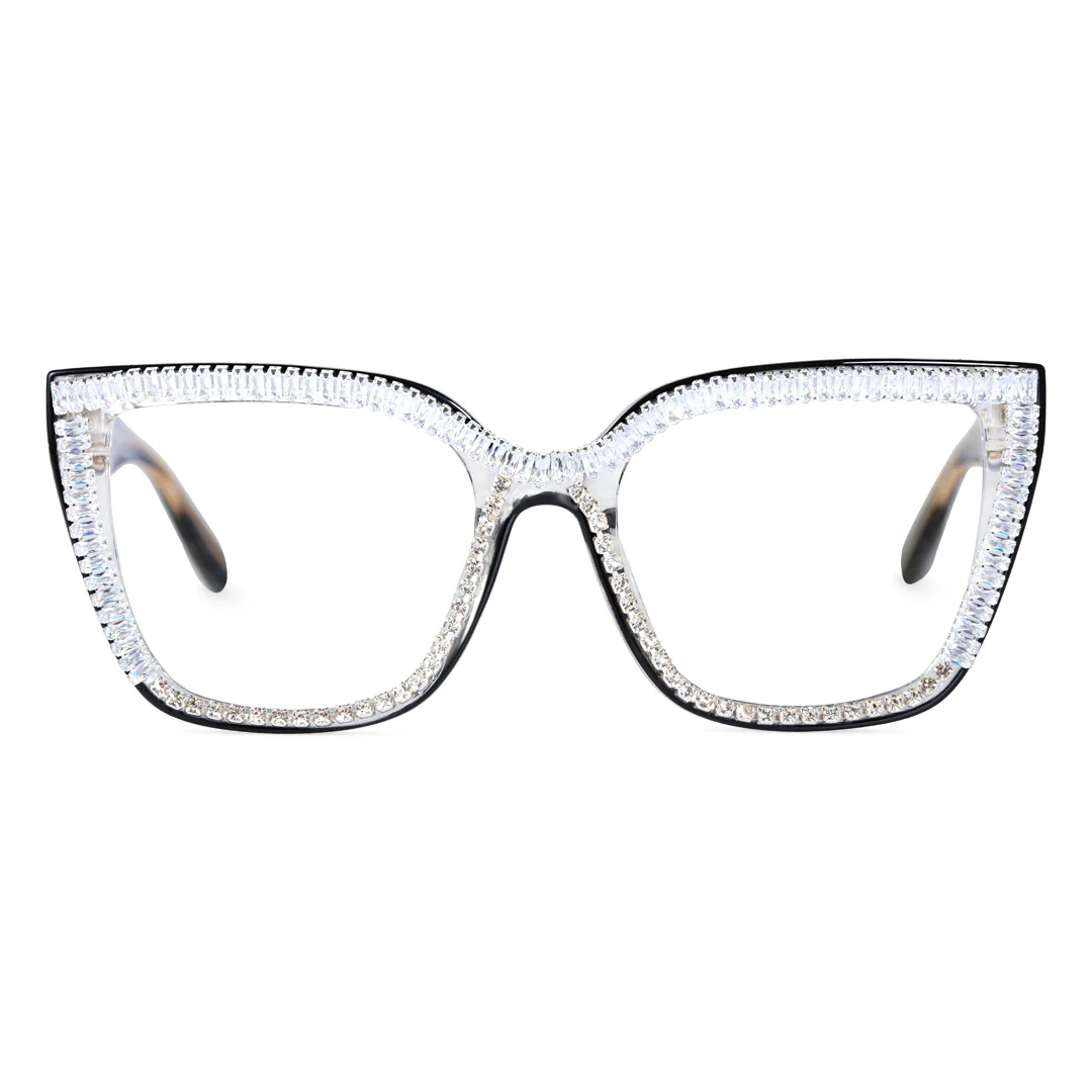Front view of Jesse colorful cat-eye tr90 eyeglasses CR0142401 in clear