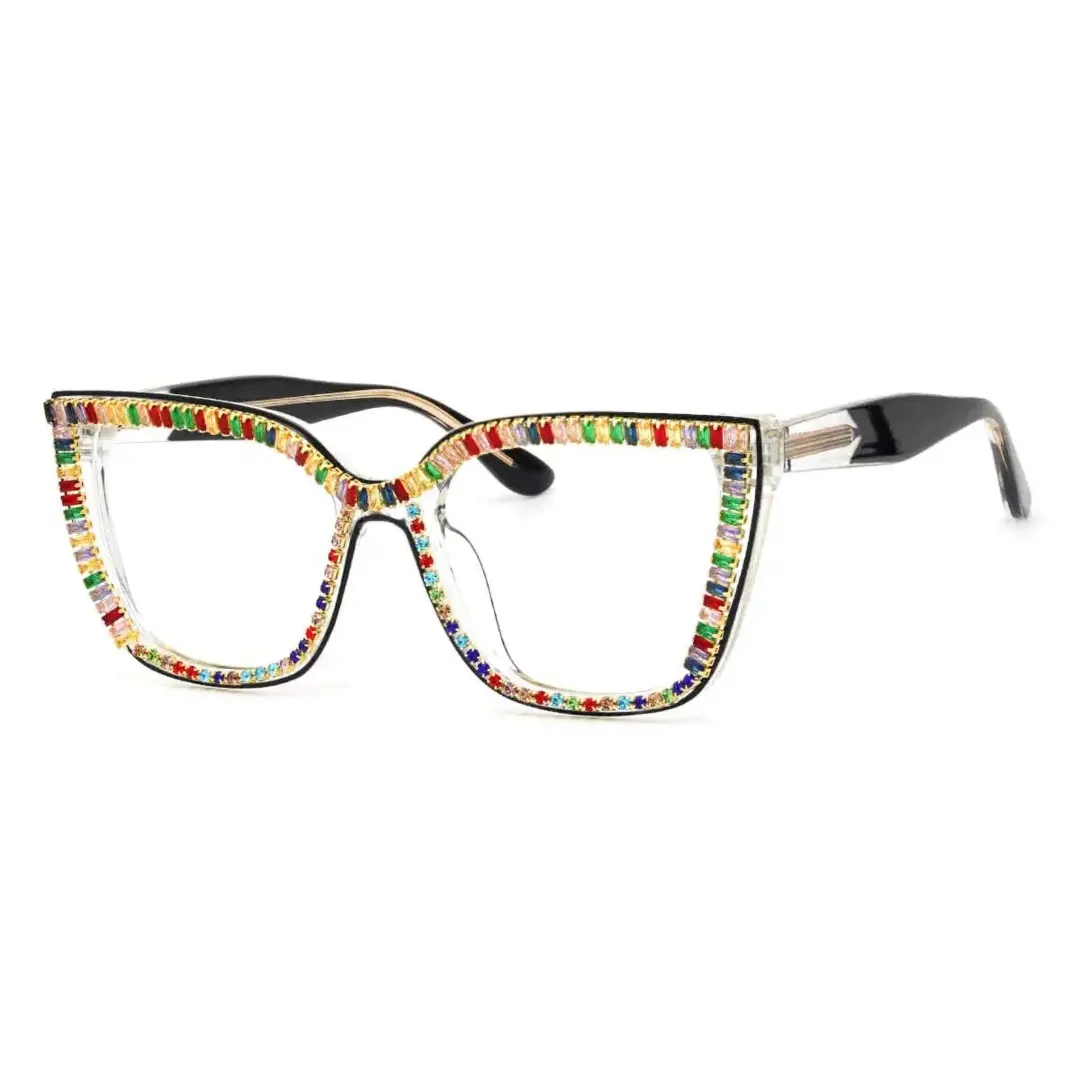 Angle view of Jesse colorful cat-eye tr90 eyeglasses in multicolor. SPU: CR0142401