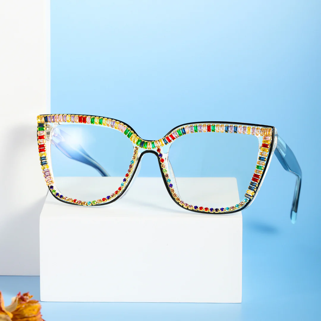 Scene view of Jesse colorful cat eye tr90 eyeglasses in multicolor. SPU: CR0142401