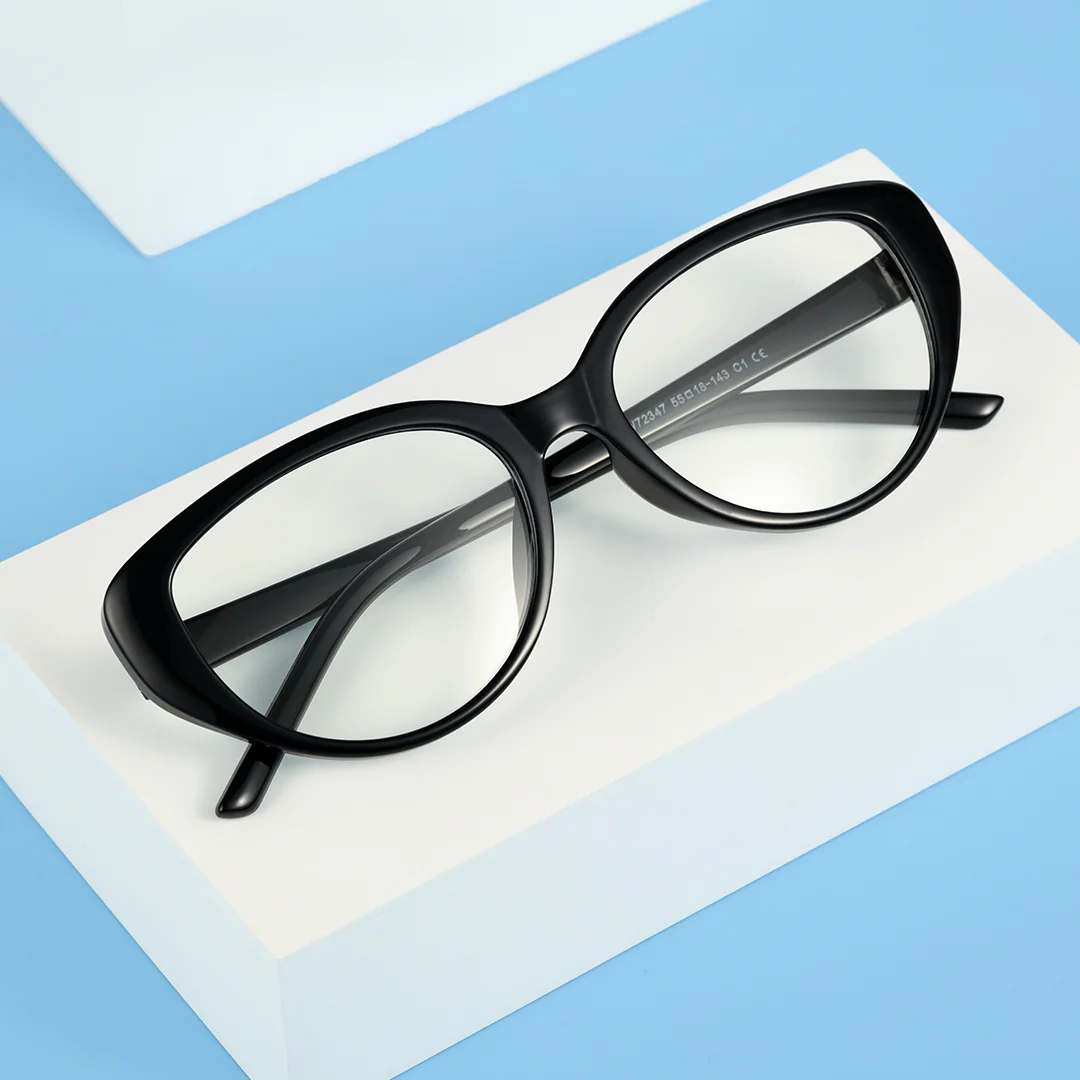 Scene view of Lane cat eye tr90 eyeglasses CR0142404 in black