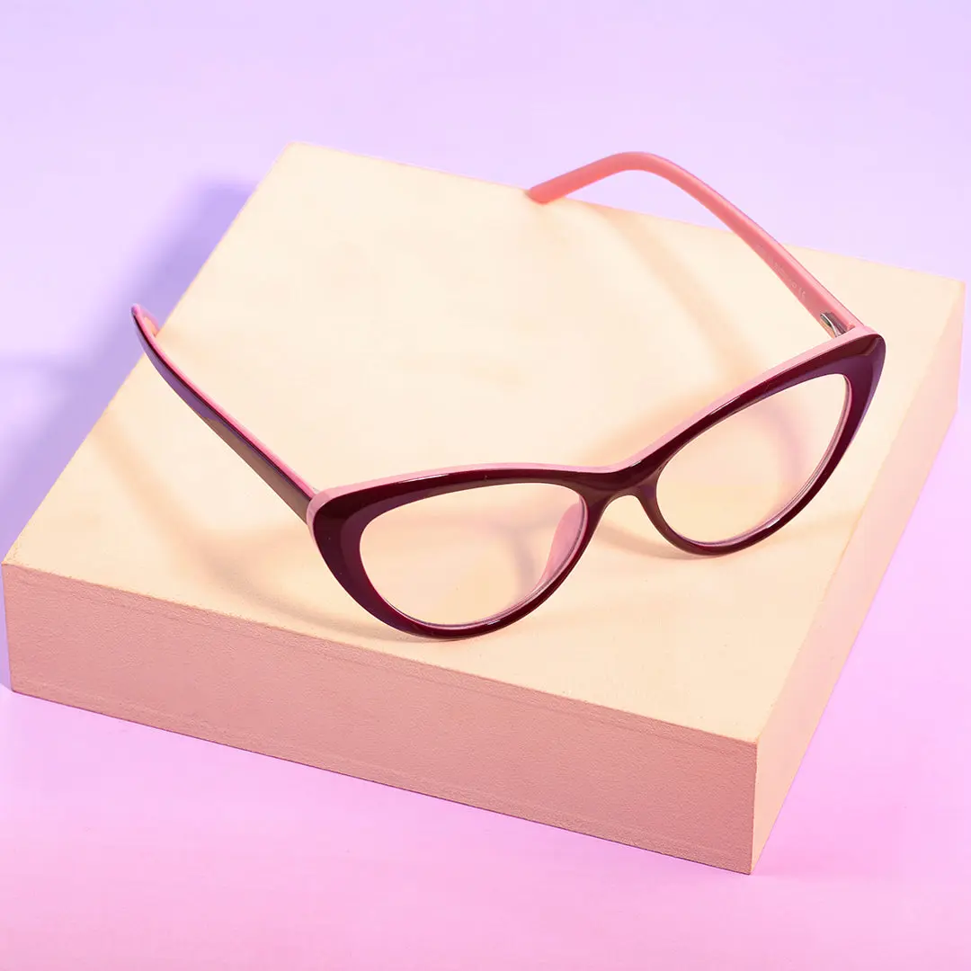 Scene view of Aime cat eye tr90 eyeglasses CR0142502 in pink