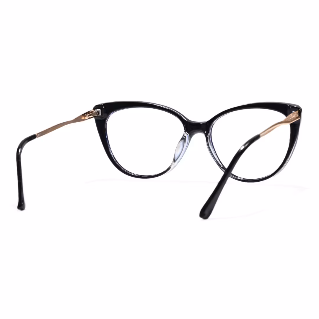 Back view of Amara cat eye tr90 eyeglasses CR0142605 in black