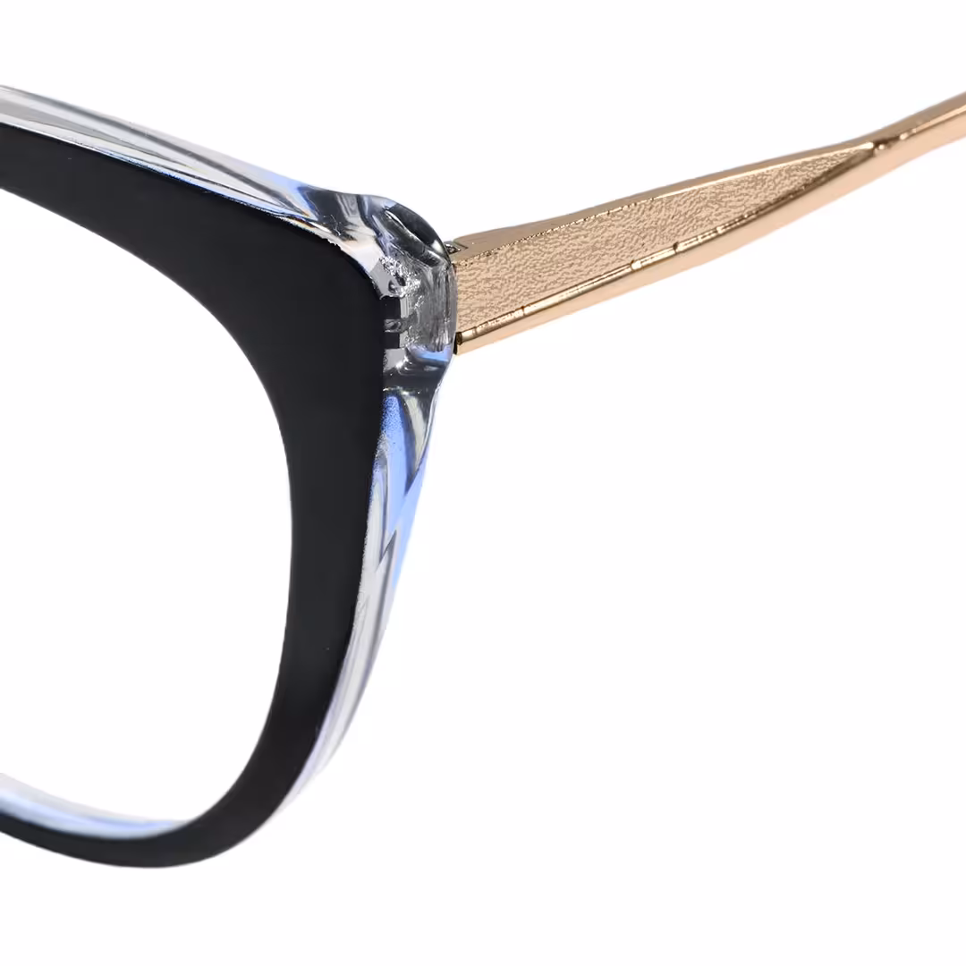 End piece detail of Amara cat eye tr90 eyeglasses CR0142605 in black