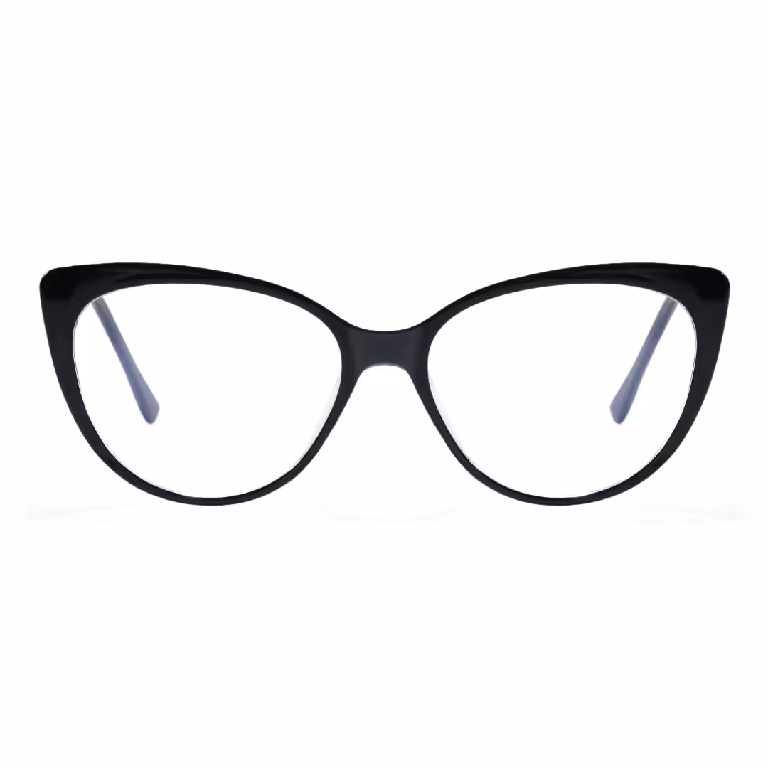 Front view of Amara cat eye tr90 eyeglasses CR0142605 in black