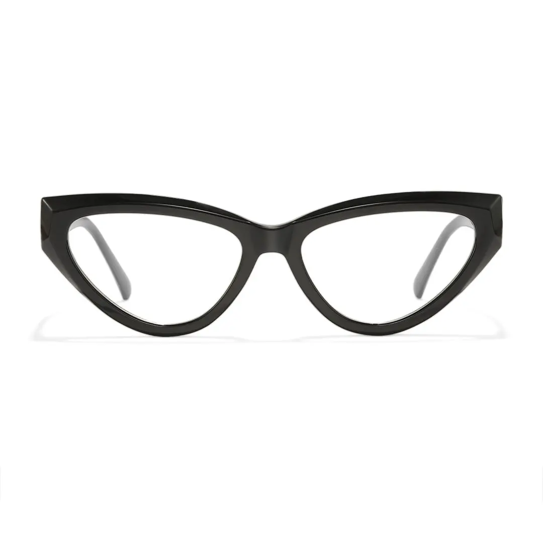 Front view of Tomisha vintage cat eye tr90 eyeglasses CR0152412 in black