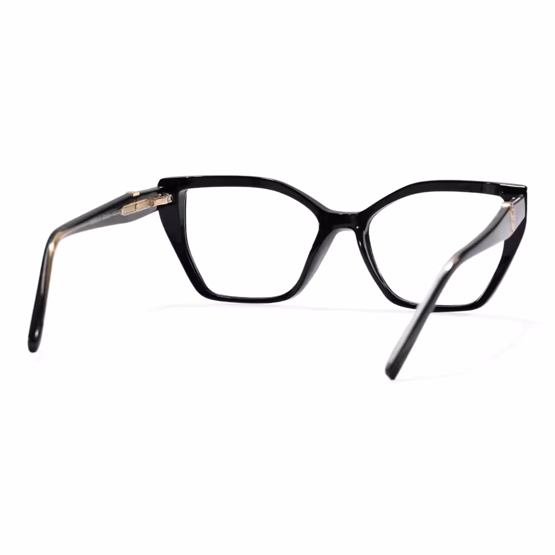 Back view of Dahlia cat eye tr90 eyeglasses CR0162605 in black
