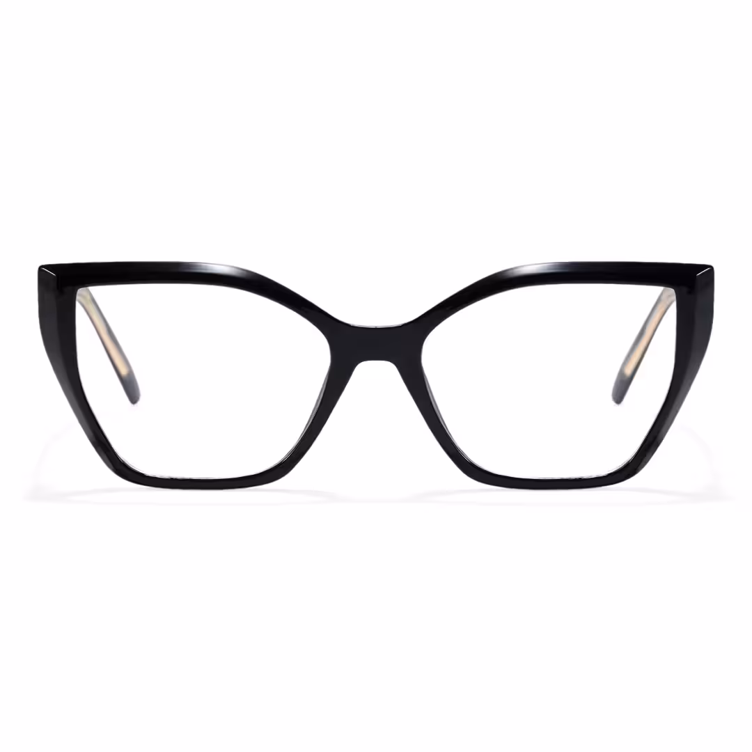 Front view of Dahlia cat eye tr90 eyeglasses CR0162605 in black