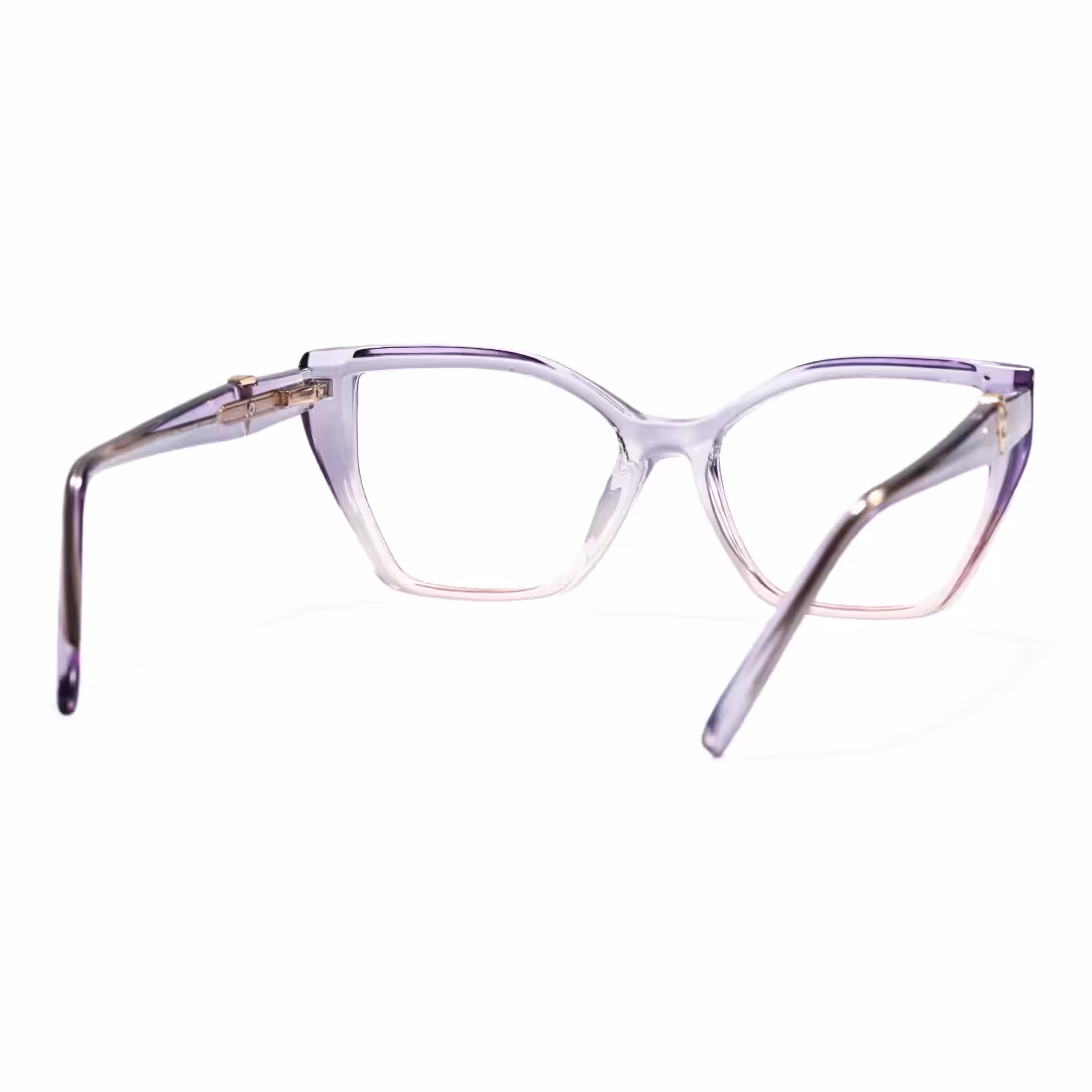 Back view of Dahlia cat eye tr90 eyeglasses CR0162605 in purple