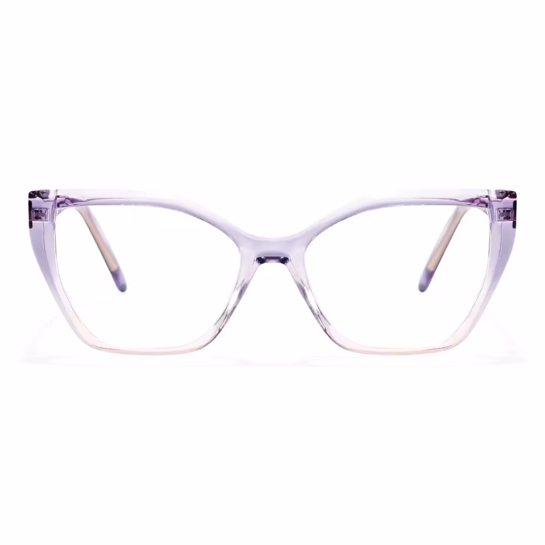 Front view of Dahlia cat eye tr90 eyeglasses CR0162605 in purple