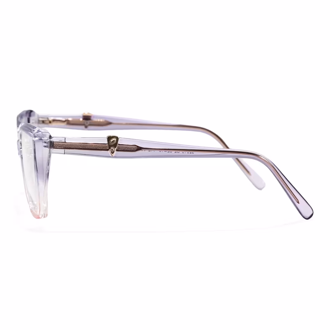 Side view of Dahlia cat eye tr90 eyeglasses CR0162605 in purple