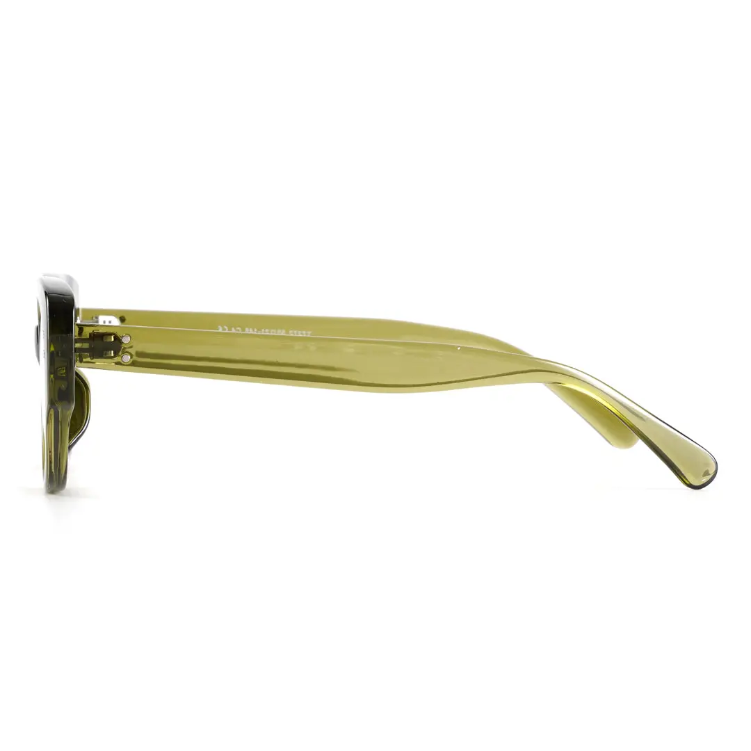 Side view of Tame vintage cat eye tr90 eyeglasses in army green. SPU: CR0172302
