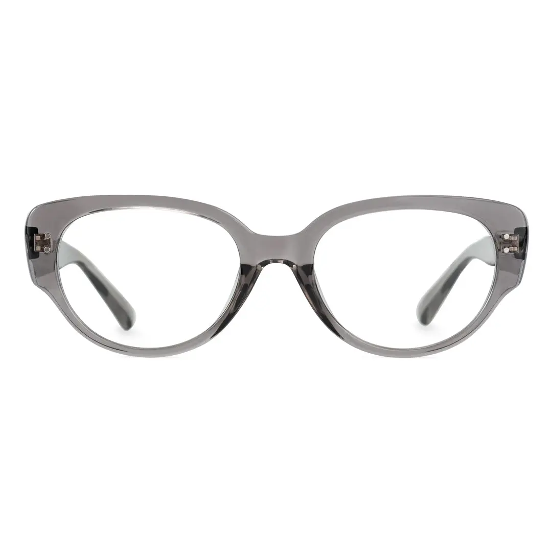 Front view of Tame cat eye tr90 eyeglasses CR0172302 in grey