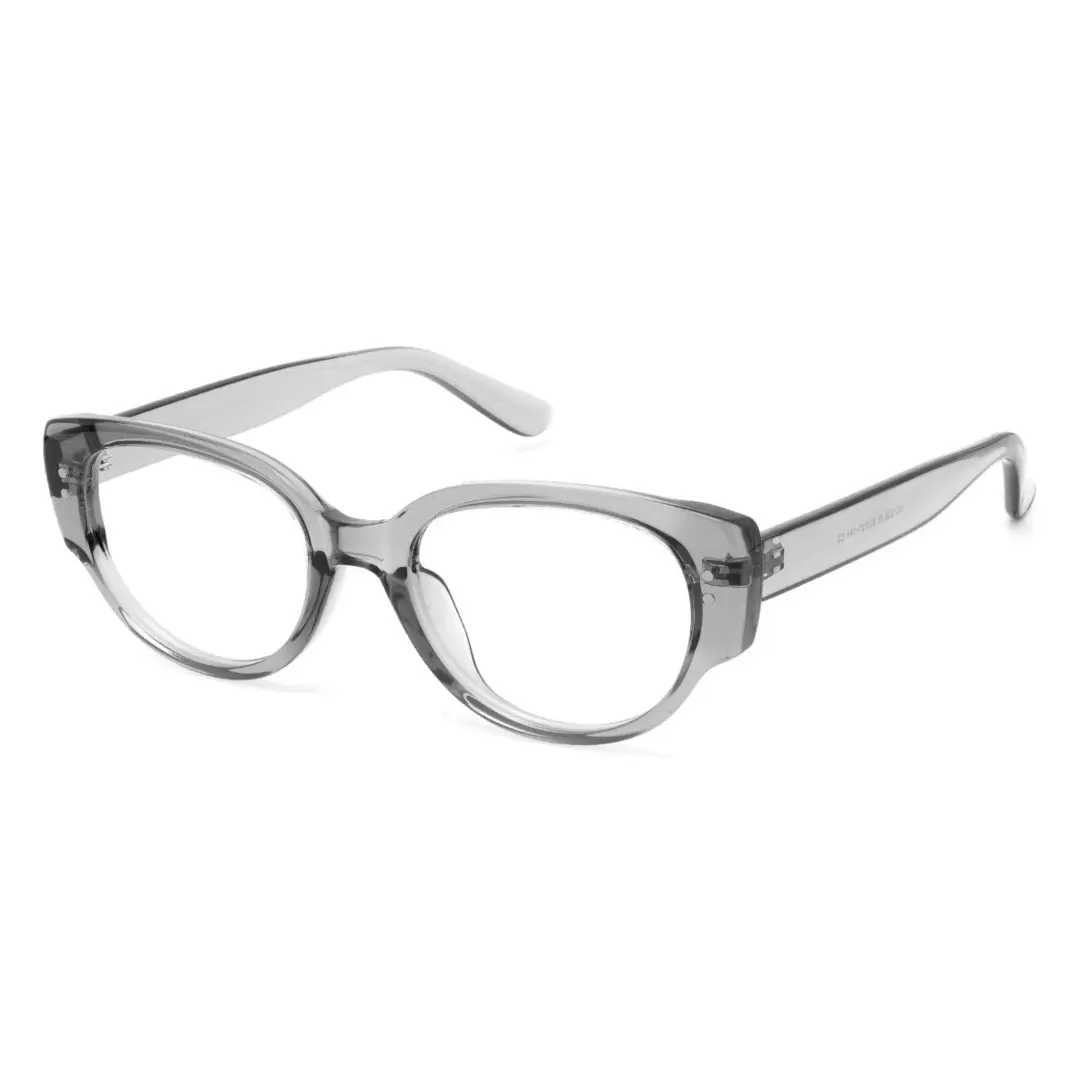 Angle view of Tame vintage cat eye tr90 eyeglasses in grey. SPU: CR0172302