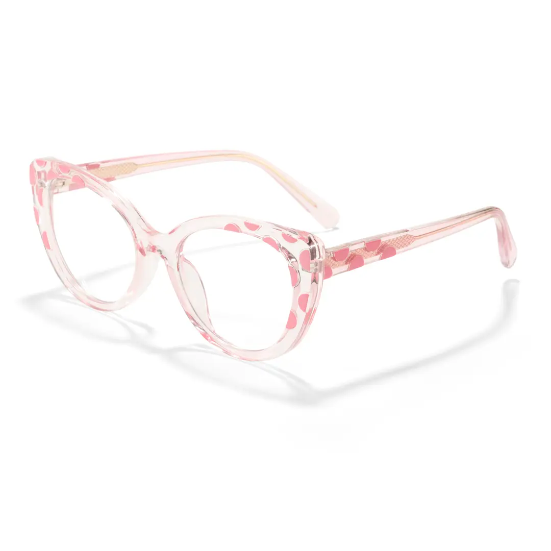 Angle view of Quad cat eye tr90 eyeglasses CR0172411 in pink