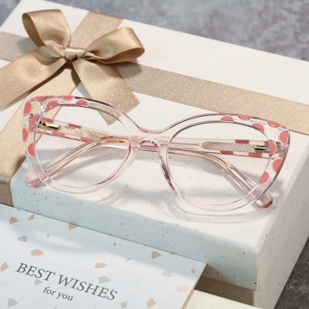Scene view of Quad cat eye tr90 eyeglasses CR0172411 in pink