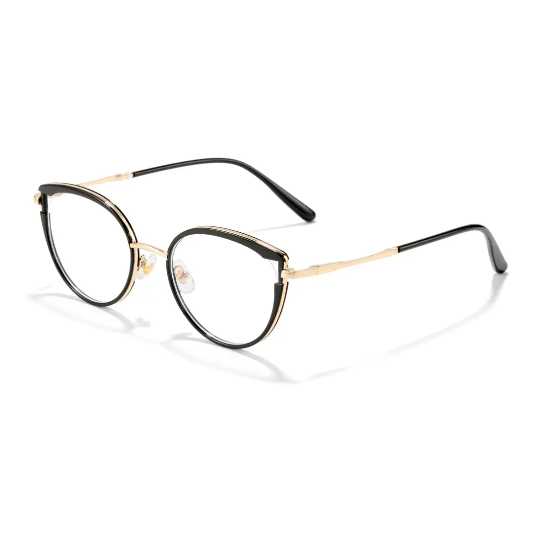 Angle view of Quartz cat eye tr90 eyeglasses CR0182411 in black