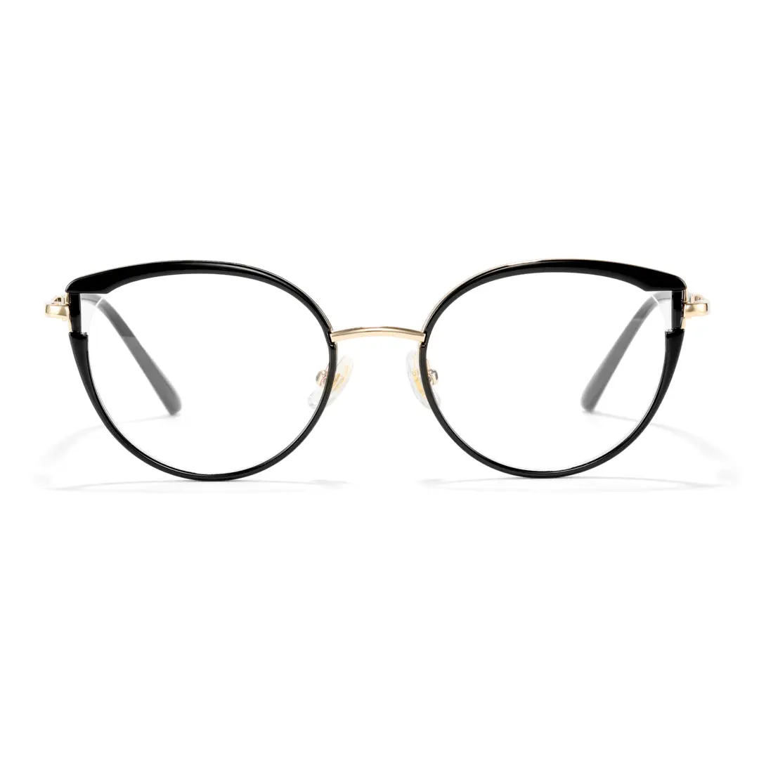 Front view of Quartz cat eye tr90 eyeglasses CR0182411 in black