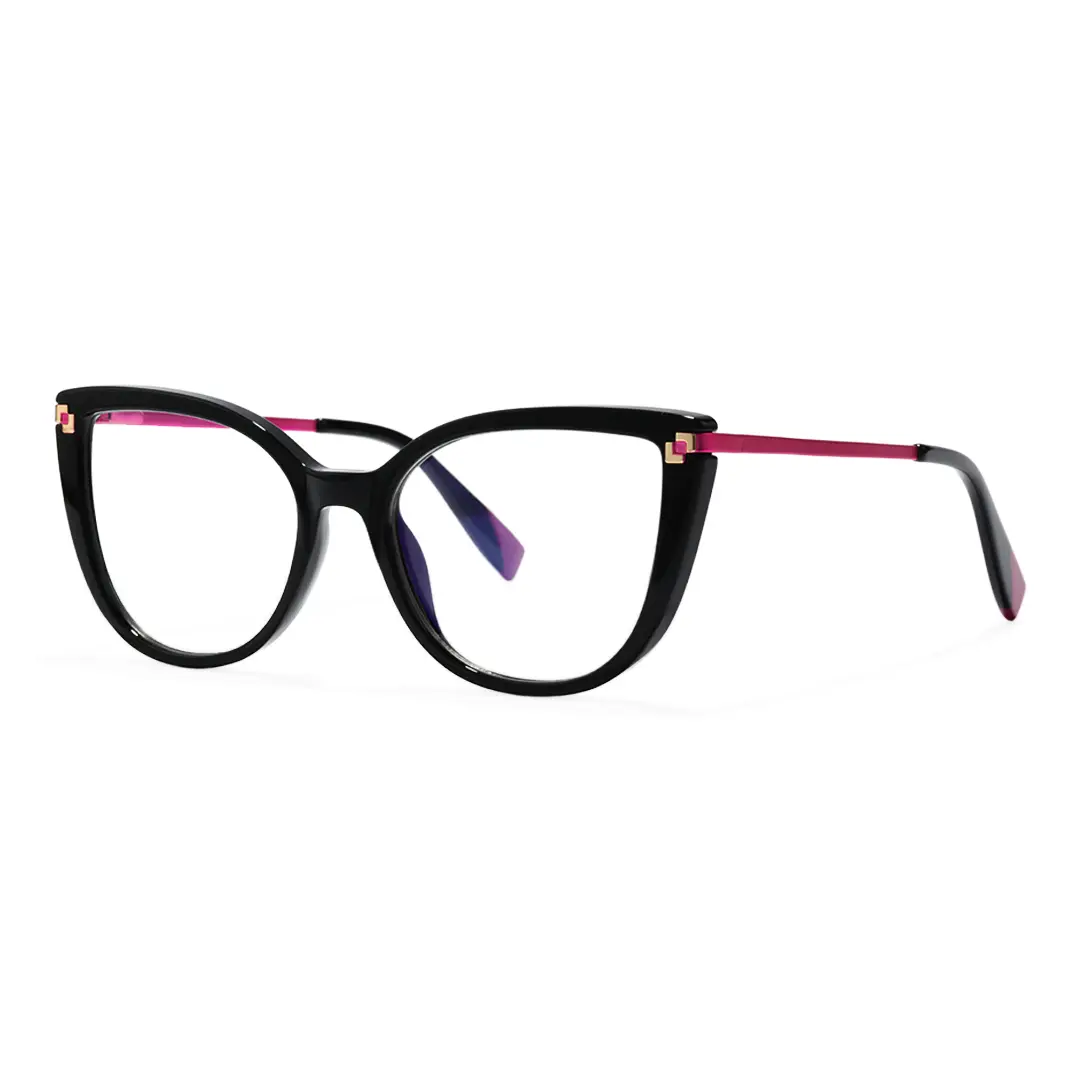 Angle view of Gigi cat eye tr90 eyeglasses CR0182502 in black