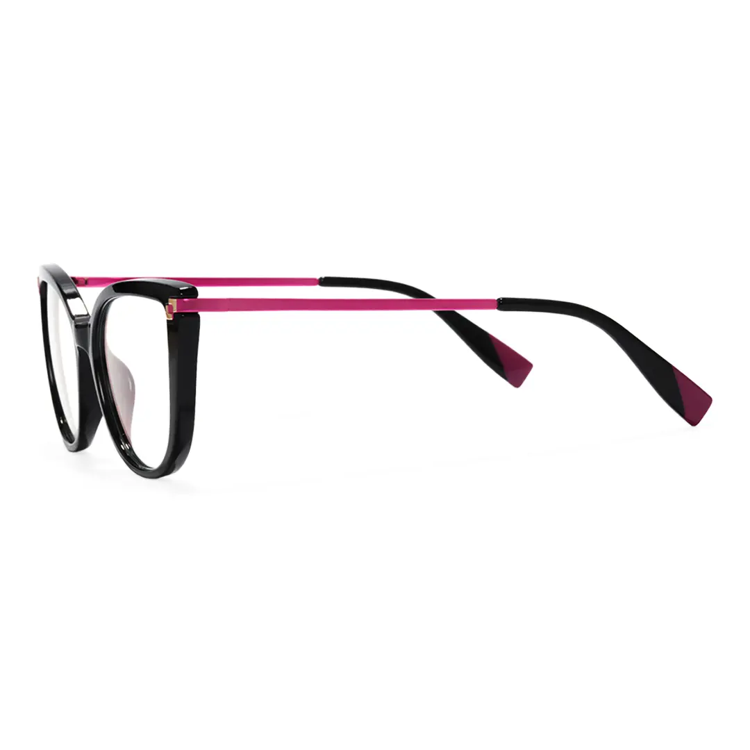 Side view of Gigi cat eye tr90 eyeglasses CR0182502 in black