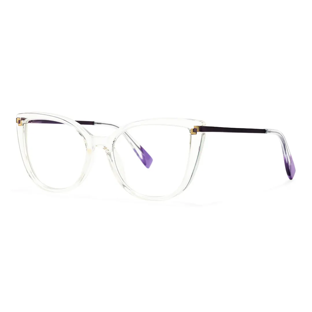 Angle view of Gigi cat eye tr90 eyeglasses CR0182502 in clear