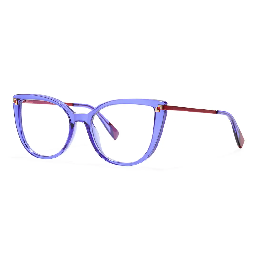 Angle view of Gigi cat eye tr90 eyeglasses CR0182502 in purple
