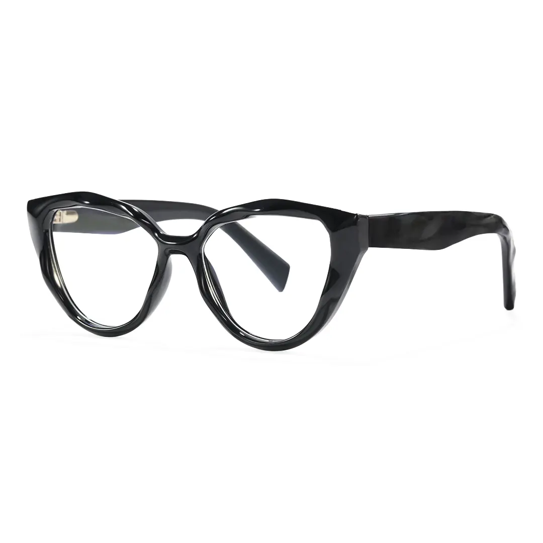 Angle view of Veyra cat eye tr90 eyeglasses CR0192604 in black