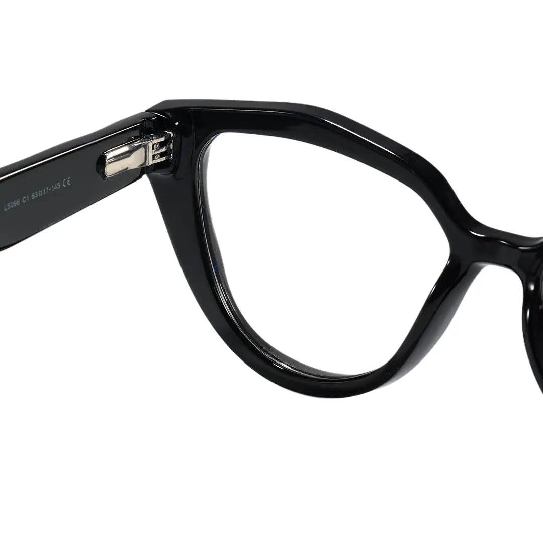 Hinge detail of Veyra cat eye tr90 eyeglasses CR0192604 in black