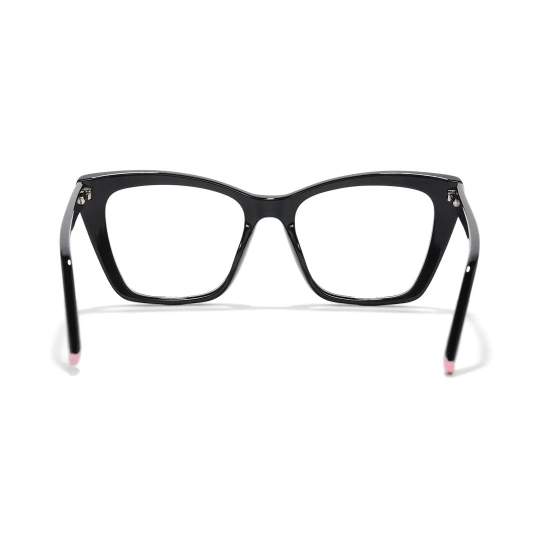 Back view of Jodi cat eye tr90 eyeglasses CR0212502 in black
