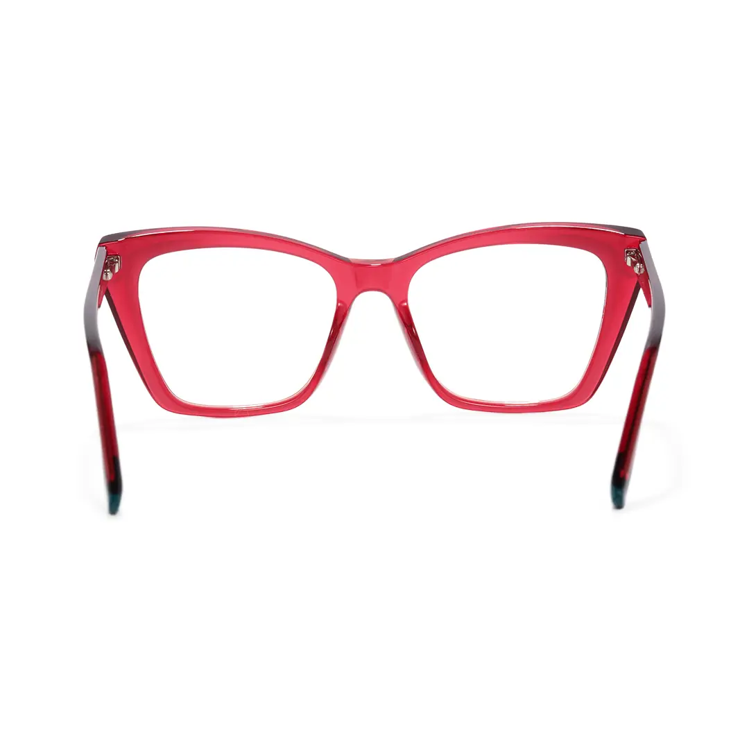 Back view of Jodi cat eye tr90 eyeglasses CR0212502 in red