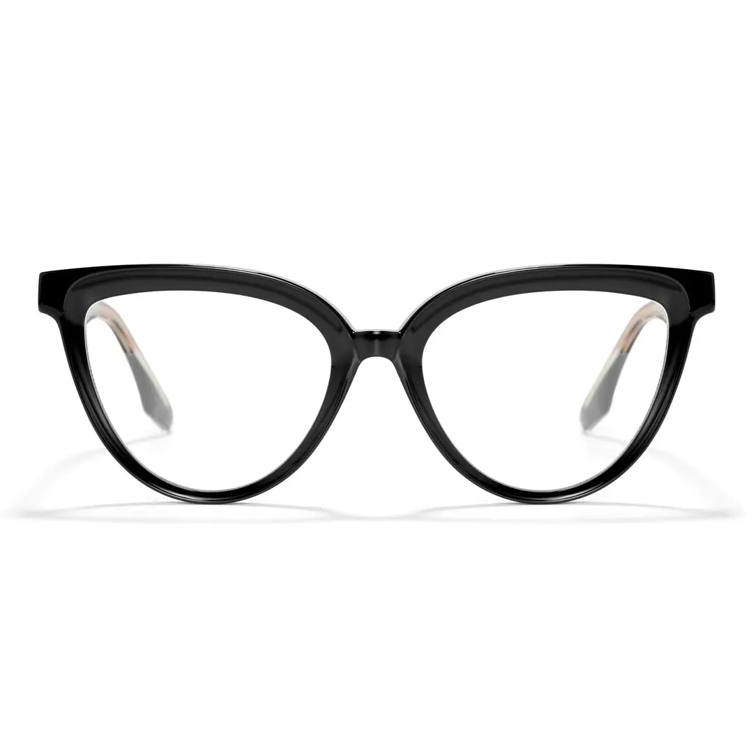 Front view of Radiant cat eye tr90 eyeglasses CR0222411 in black