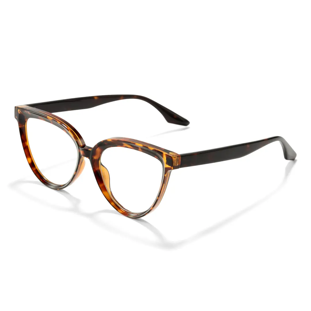 Angle view of Radiant cat eye tr90 eyeglasses CR0222411 in tortoise