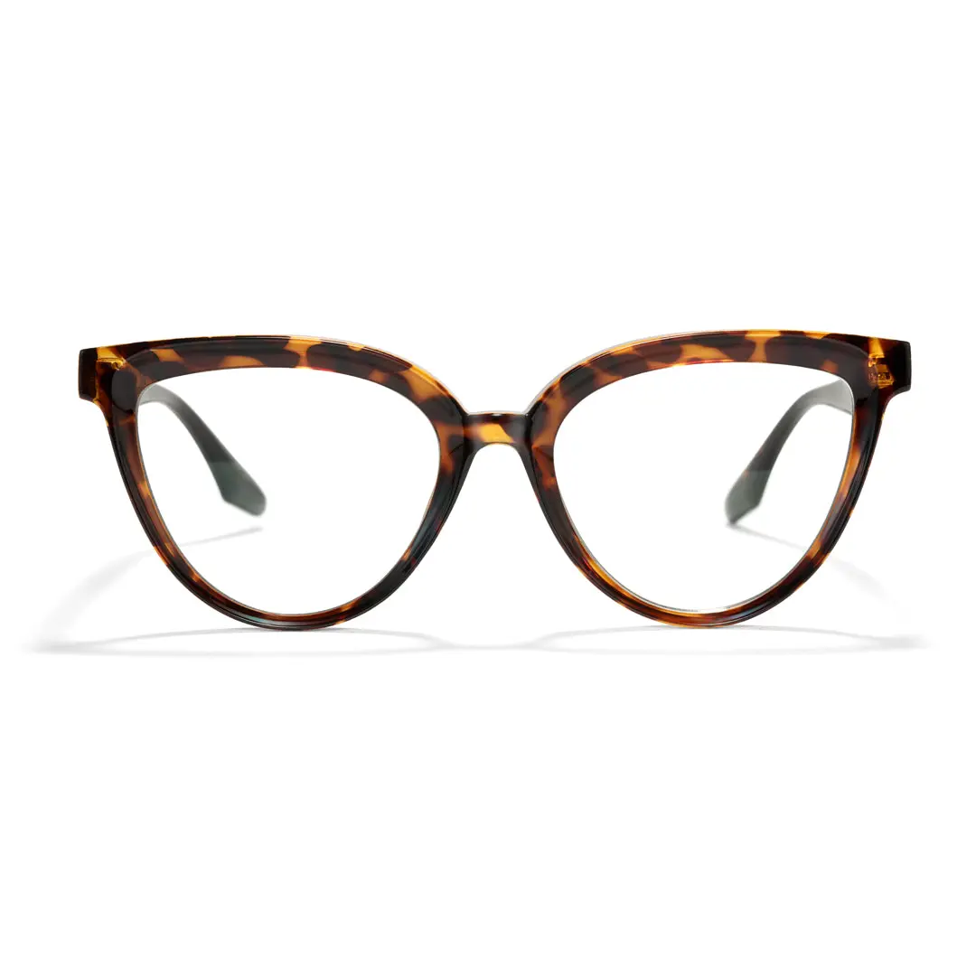 Front view of Radiant cat eye tr90 eyeglasses CR0222411 in tortoise