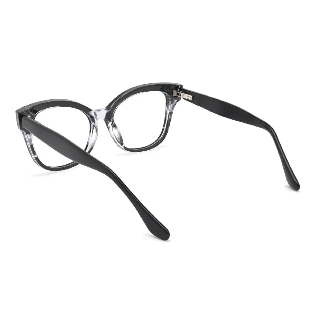 Back view of Fares cat eye tr90 eyeglasses CR0232408 in black