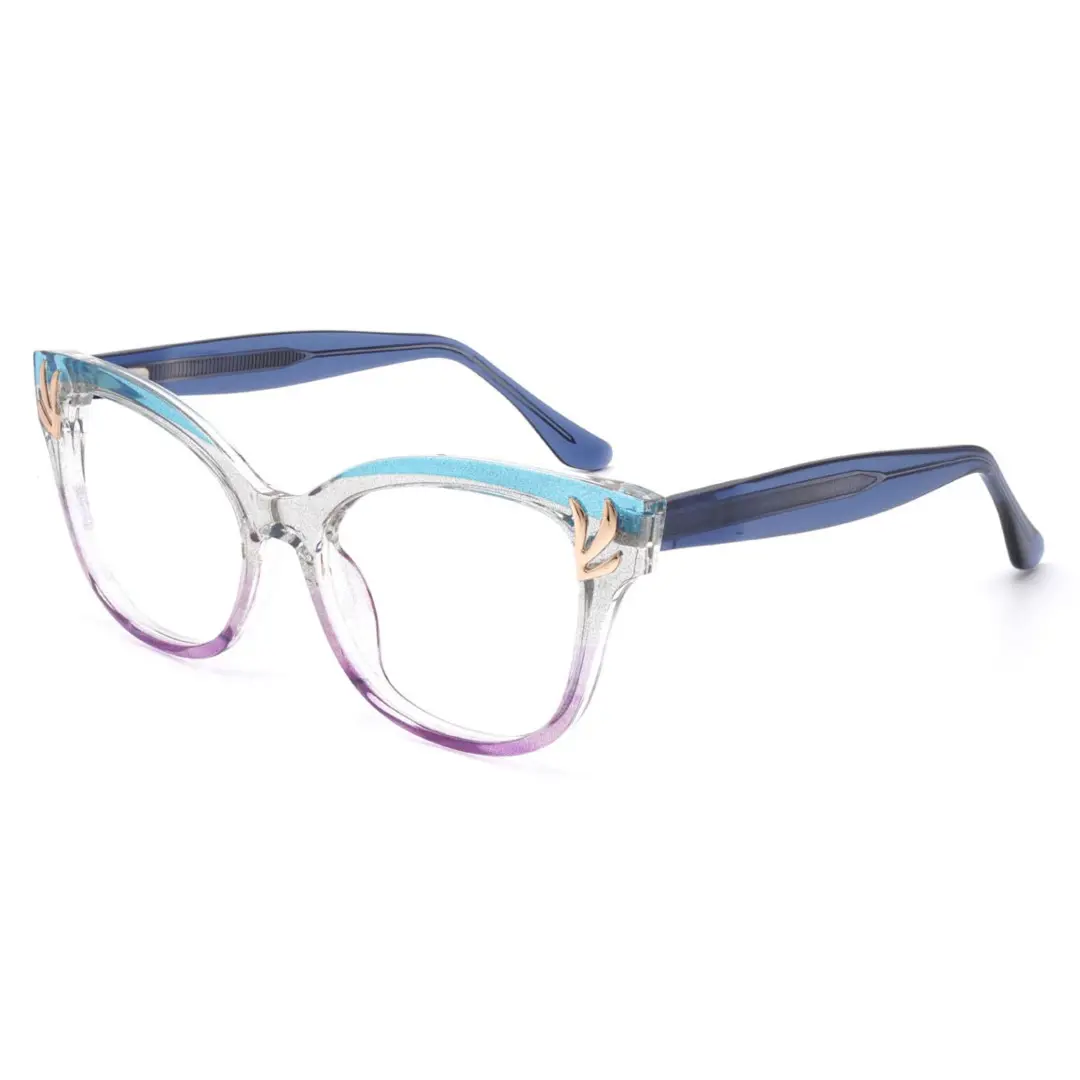 Angle view of Fares cat eye tr90 eyeglasses CR0232408 in clear