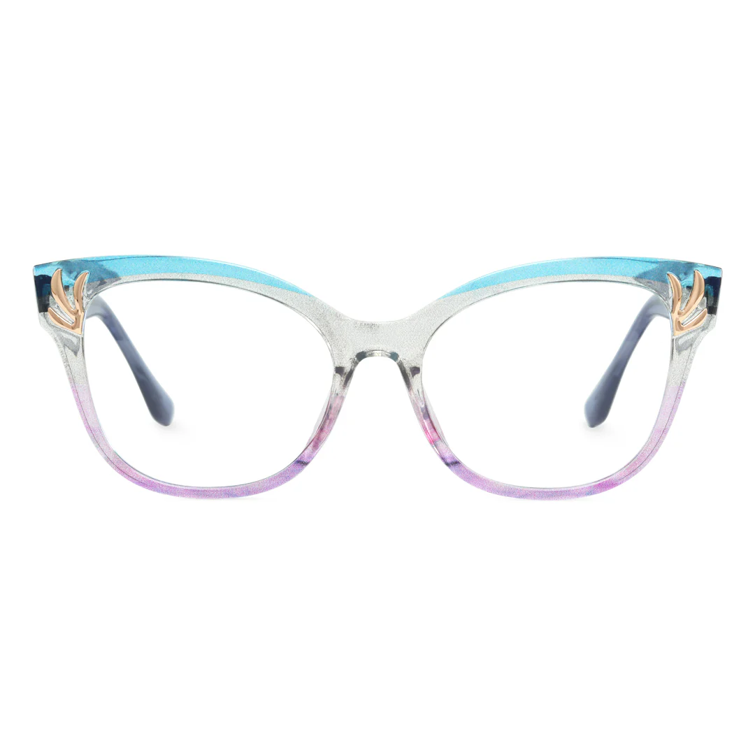 Front view of Fares cat eye tr90 eyeglasses CR0232408 in clear