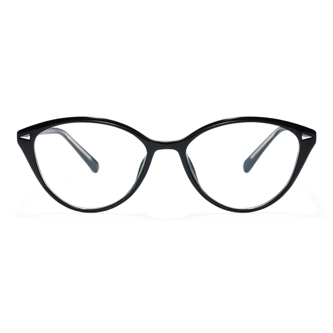 Front view of Dakota fashion cat eye tr90 eyeglasses CR0232601 in black
