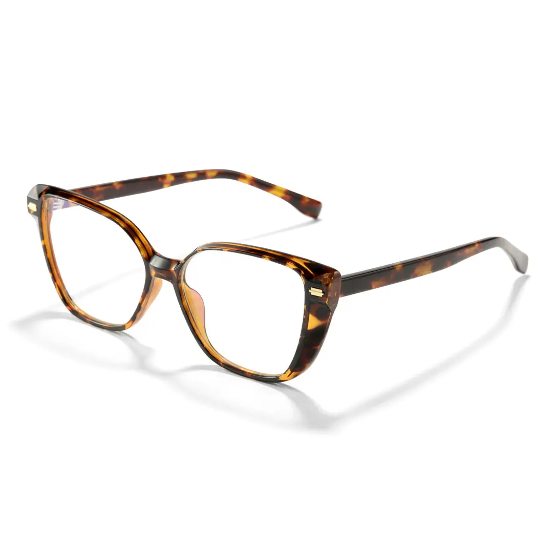 Angle view of Raymond cat eye tr90 eyeglasses CR0252411 in tortoise
