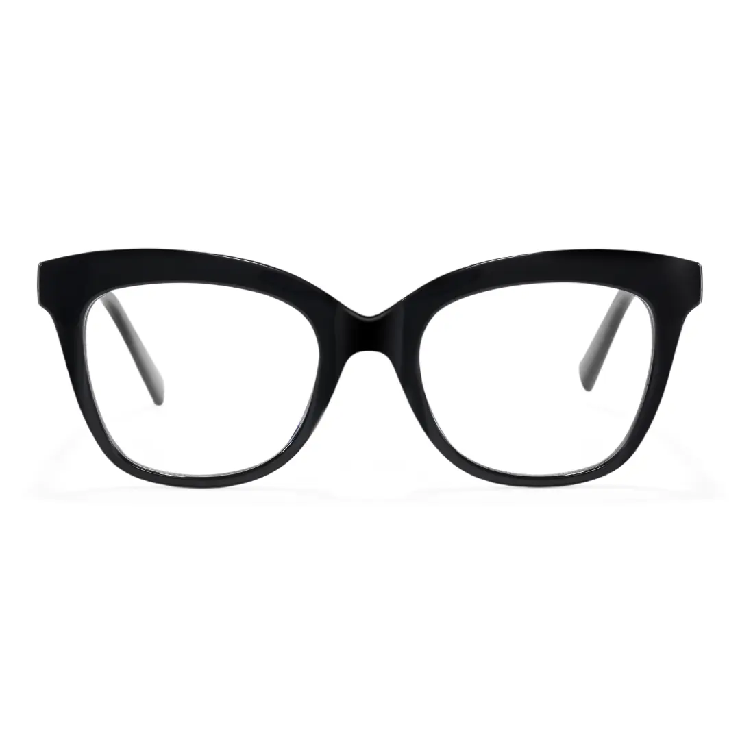 Front view of Bike cat eye tr90 eyeglasses CR0272302 in black