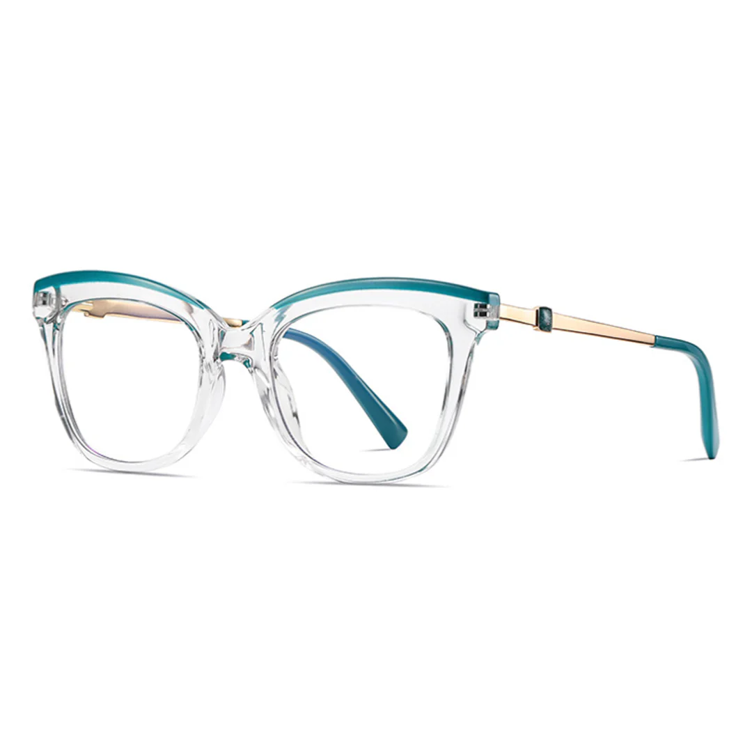 Angle view of Hayden cat eye tr90 eyeglasses CR0272310 in clear