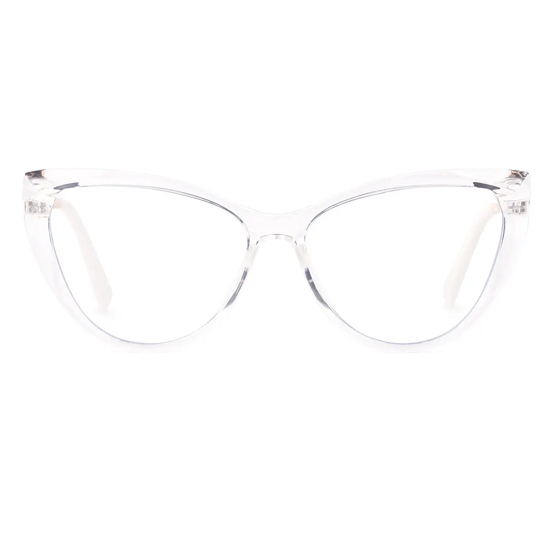 Front view of Wash cat eye tr90 eyeglasses CR0282302 in clear