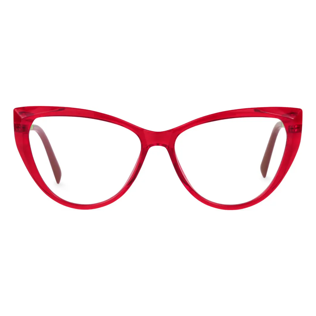 Front view of Wash cat eye tr90 eyeglasses CR0282302 in red