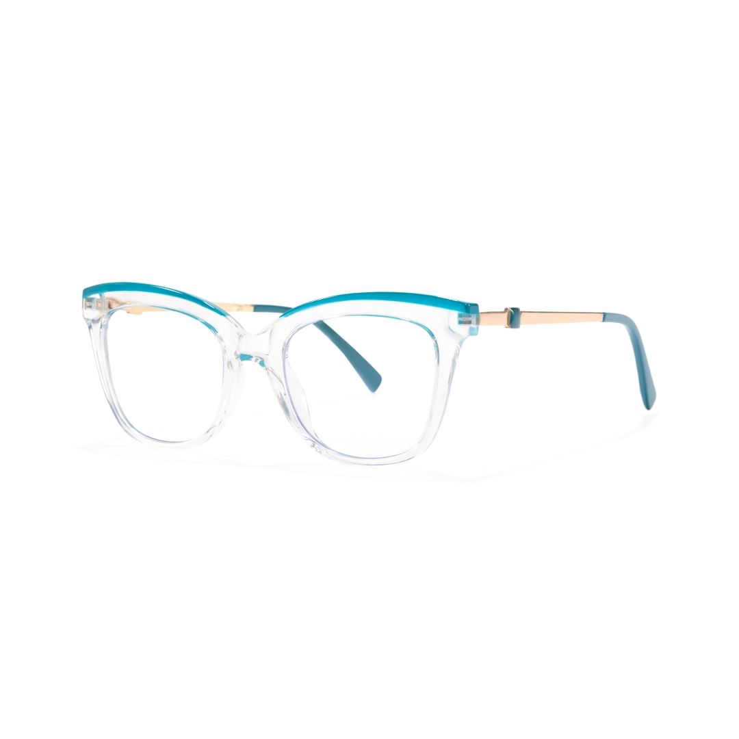 Angle view of Miami cat eye tr90 eyeglasses CR0302208 in clear