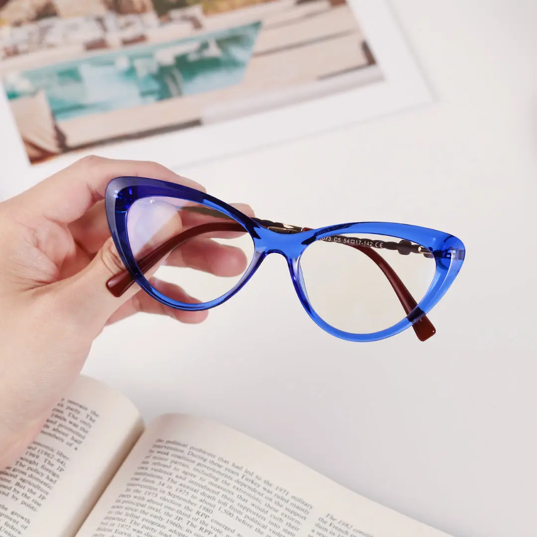Scene view of Bite vintage cat eye tr90 eyeglasses CR0302302 in blue