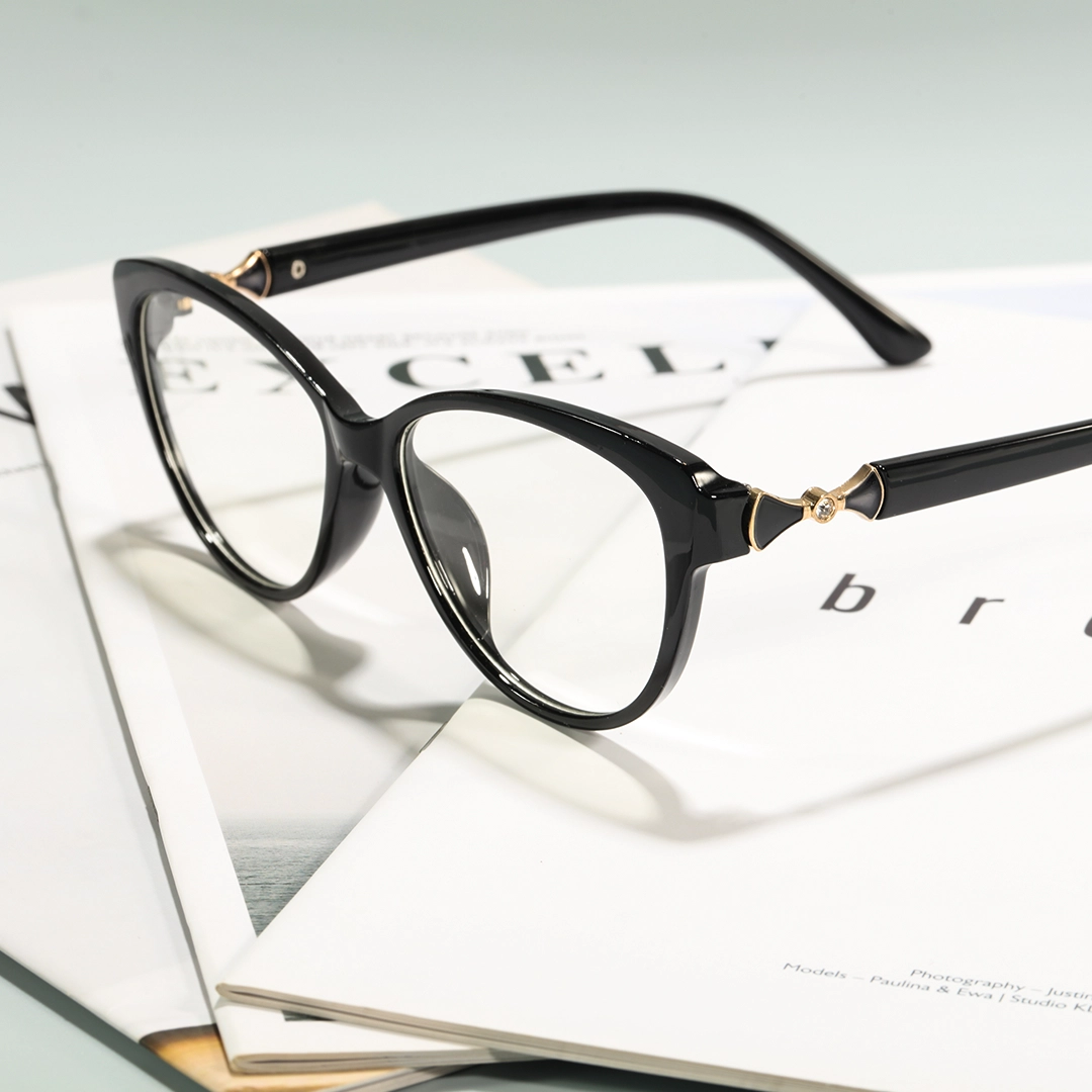 Scene view of Delyth cat eye tr90 eyeglasses CR0302509 in black