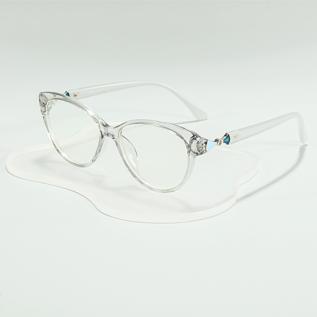 Scene view of Delyth cat eye tr90 eyeglasses CR0302509 in clear