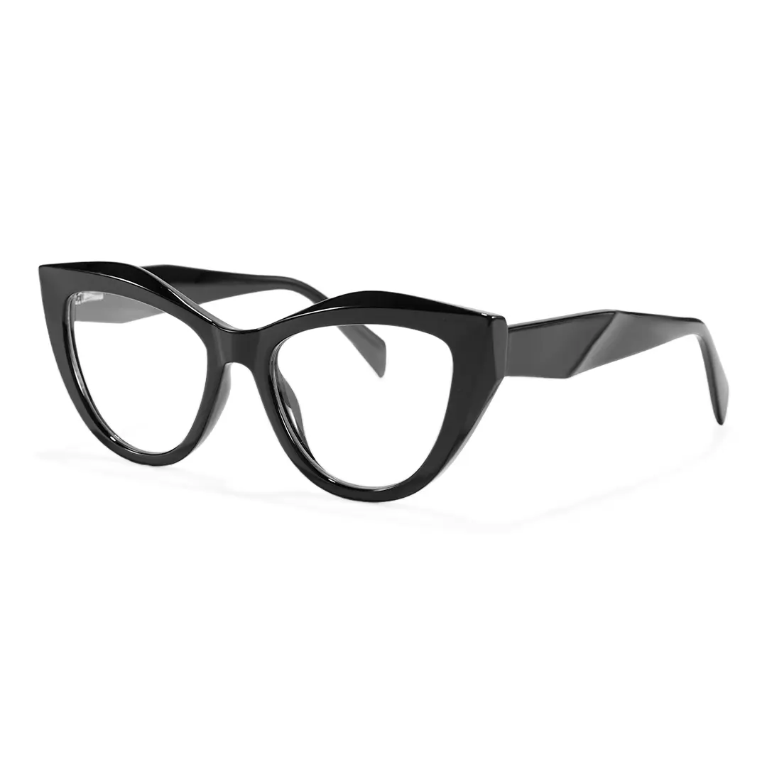 Angle view of Cyril cat eye tr90 eyeglasses CR0312405 in black