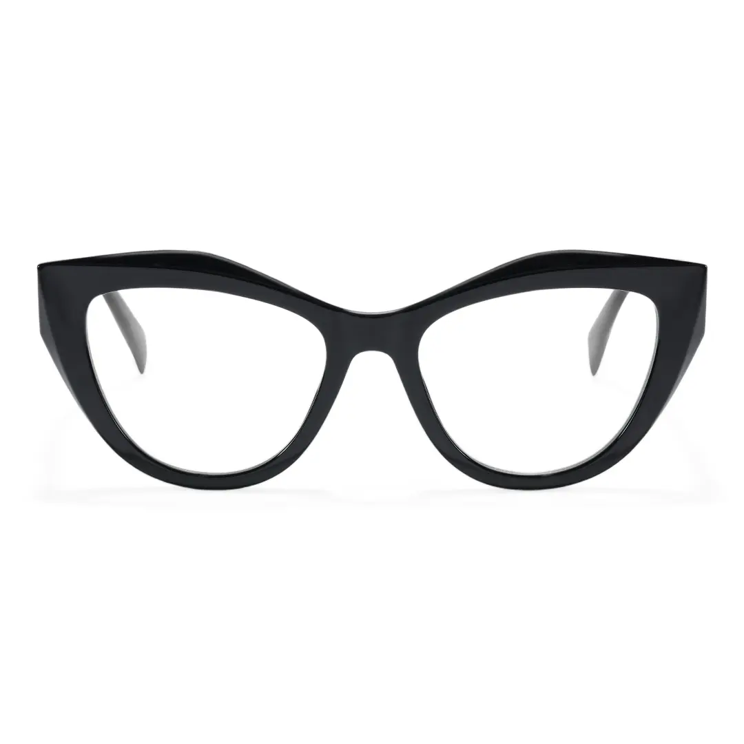 Front view of Cyril cat eye tr90 eyeglasses CR0312405 in black